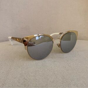 Dior Diorama Mini Sunglasses J5G/DC Silver Mirrored Lens w/ Gold Arms Unisex